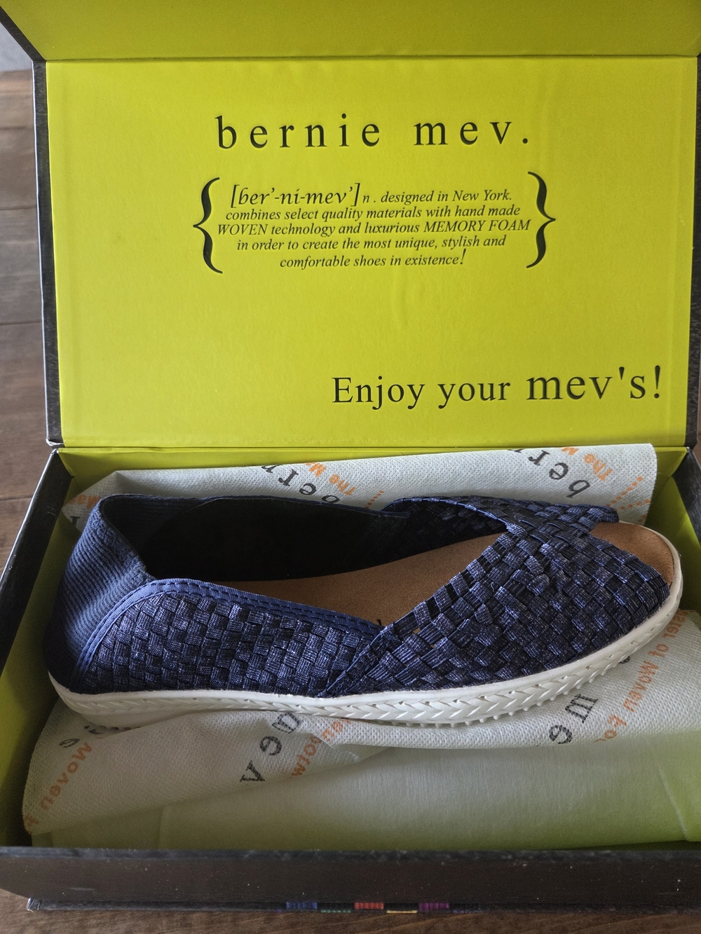 bernie mev. Women's Navy Woven Slip-On Shoe